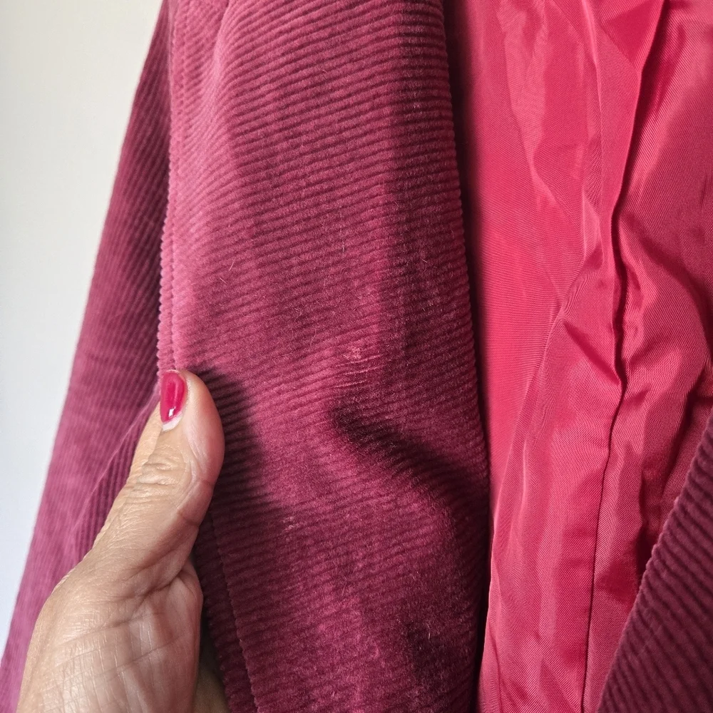 RVCA Women's Burgundy Corduroy Two-Button Blazer Size S/8 Academia Preppy